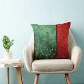 Abstract Christmas Pillow – Modern Red & Green クッション (椅子)