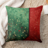 Abstract Christmas Pillow – Modern Red & Green クッション (ブランケット)