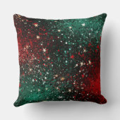 Abstract Christmas Pillow – Modern Red & Green クッション (裏面)