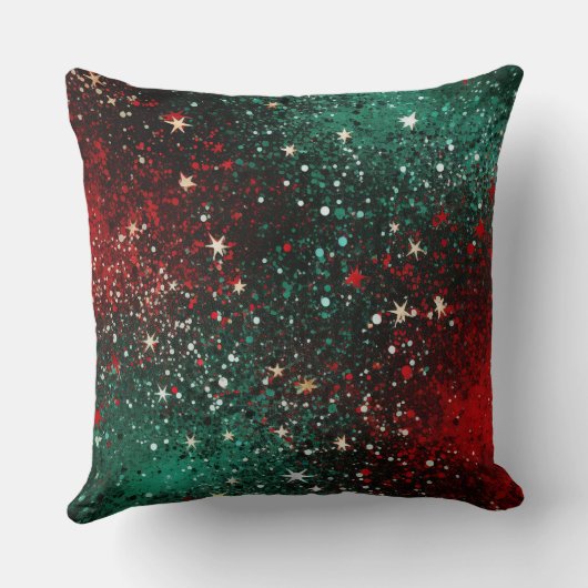 Abstract Christmas Pillow – Modern Red & Green クッション (裏面)