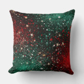 Abstract Christmas Pillow – Modern Red & Green クッション (正面)