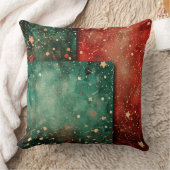 Abstract Christmas Pillow – Modern Red & Green クッション (ブランケット)
