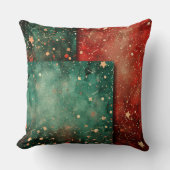 Abstract Christmas Pillow – Modern Red & Green クッション (正面)