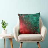 Abstract Christmas Pillow – Modern Red & Green クッション (椅子)