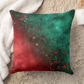 Abstract Christmas Pillow – Modern Red & Green クッション (ブランケット)