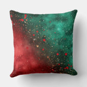 Abstract Christmas Pillow – Modern Red & Green クッション (裏面)