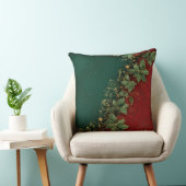 Abstract Christmas Pillow – Modern Red & Green クッション (椅子)