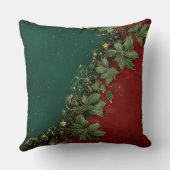 Abstract Christmas Pillow – Modern Red & Green クッション (裏面)
