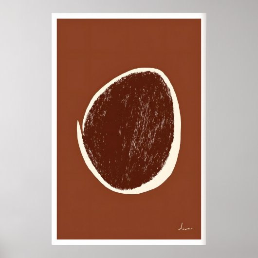 Abstract Circle Art Print Earth Tones and ポスター (正面)