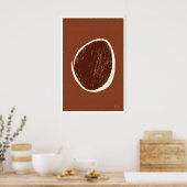 Abstract Circle Art Print Earth Tones and ポスター (キッチン)