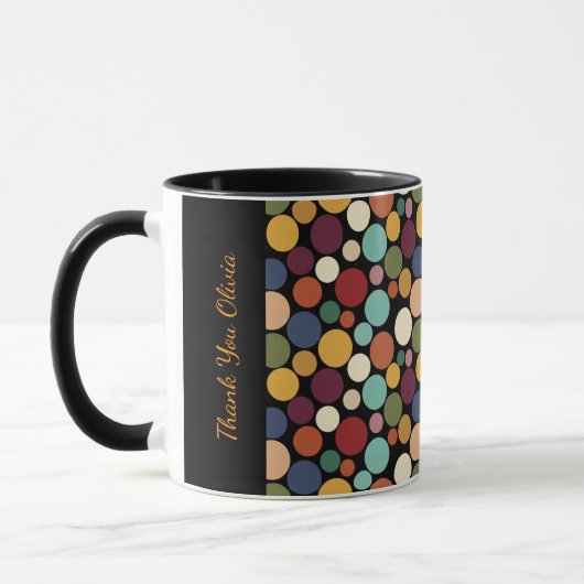 Abstract Circle Custom Message Gift Coffee Mug マグカップ (左)