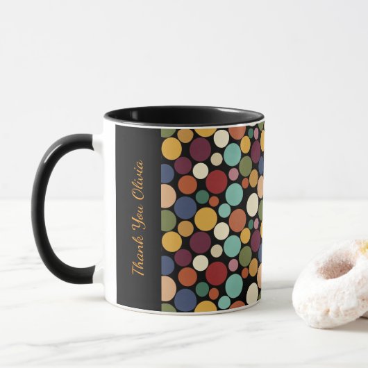 Abstract Circle Custom Message Gift Coffee Mug マグカップ (ドーナツ)
