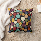 Abstract Circle Custom Message Gift Throw Pillow クッション (ブランケット)