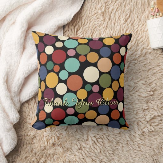 Abstract Circle Custom Message Gift Throw Pillow クッション (ブランケット)