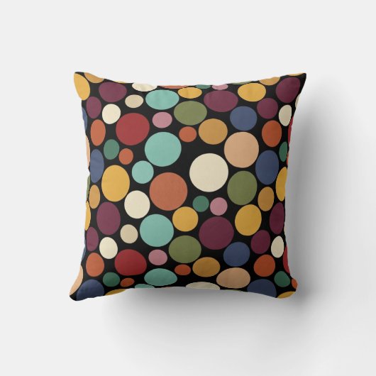 Abstract Circle Custom Message Gift Throw Pillow クッション (裏面)