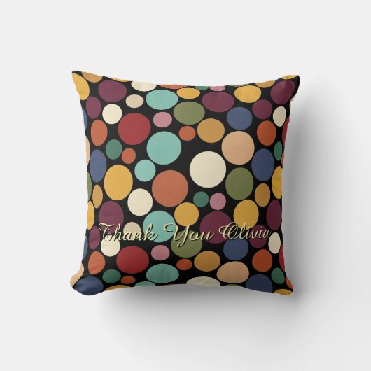 Abstract Circle Custom Message Gift Throw Pillow クッション (正面)