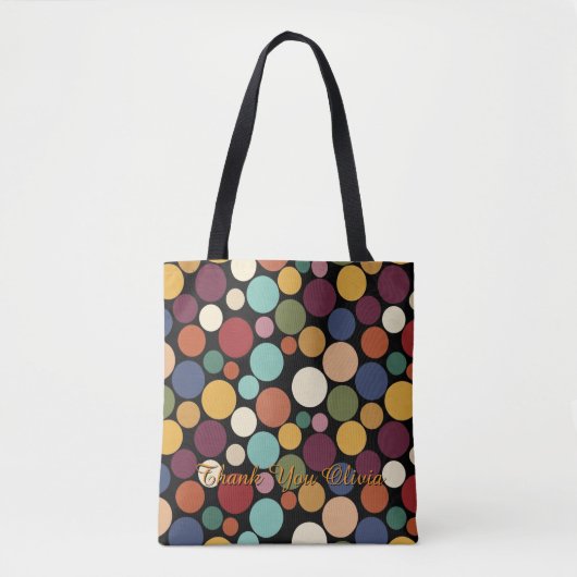 Abstract Circle Custom Message Gift Tote Bag トートバッグ (正面)