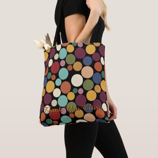 Abstract Circle Custom Message Gift Tote Bag トートバッグ (クローズアップ)