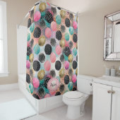 Abstract Circle Pattern -with Glitter & Speckles シャワーカーテン (インサイチュ)