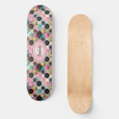 Abstract Circle Pattern -with Glitter & Speckles スケートボード (正面)