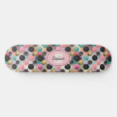 Abstract Circle Pattern -with Glitter & Speckles スケートボード (横)