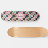 Abstract Circle Pattern -with Glitter & Speckles スケートボード (横)