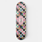Abstract Circle Pattern -with Glitter & Speckles スケートボード (正面)