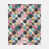 Abstract Circle Pattern -with Glitter & Speckles フリースブランケット (正面)