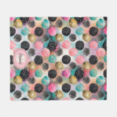 Abstract Circle Pattern -with Glitter & Speckles フリースブランケット (正面(横))