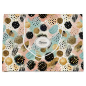 Abstract Circle Pattern -with Glitter & Speckles 2 ラージペーパーバッグ (正面)