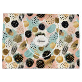 Abstract Circle Pattern -with Glitter & Speckles 2 ラージペーパーバッグ (裏面)