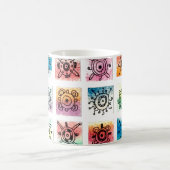 Abstract Circle Shapes Designs Illustration コーヒーマグカップ (中央)