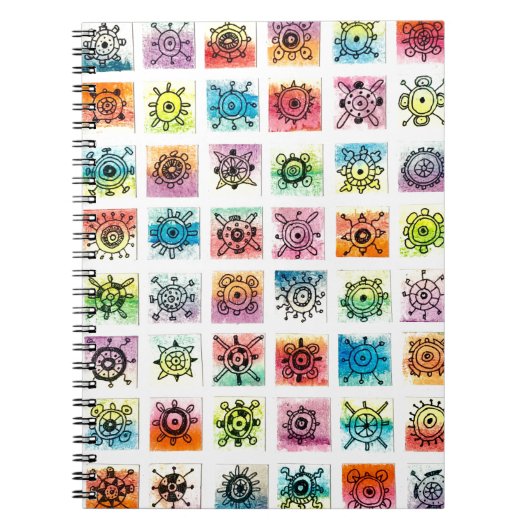 Abstract Circle Shapes Designs Illustration ノートブック (正面)