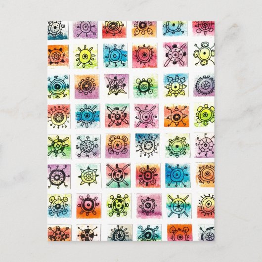 Abstract Circle Shapes Designs Illustration ポストカード (正面)