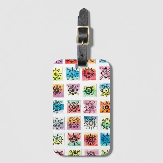 Abstract Circle Shapes Designs Illustration ラゲッジタグ (正面縦)