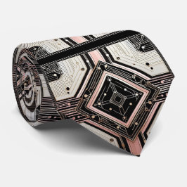 Abstract Circuit Board - Retro Art Deco ネクタイ