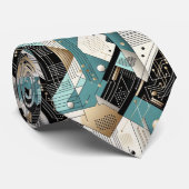 Abstract Circuit Board - Retro Mid Century Modern ネクタイ (ロール)