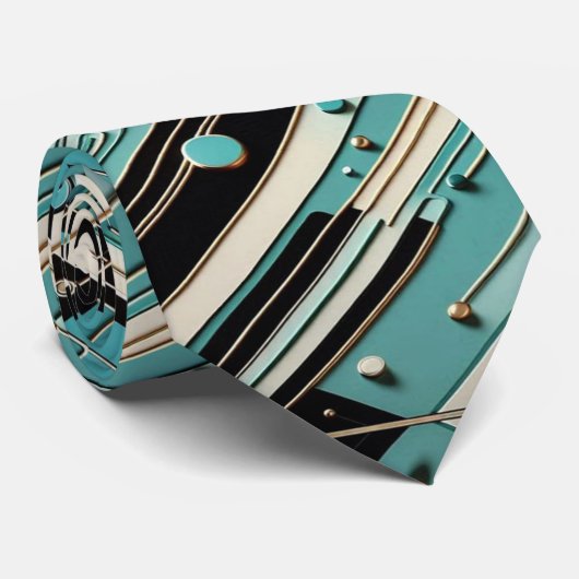 Abstract Circuit Board - Retro Mid Century Modern  ネクタイ (ロール)