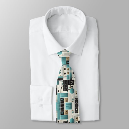 Abstract Circuit Board - Retro Mid Century Modern ネクタイ (タイ)