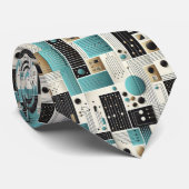 Abstract Circuit Board - Retro Mid Century Modern ネクタイ (ロール)