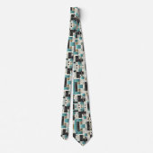 Abstract Circuit Board - Retro Mid Century Modern ネクタイ (裏面)