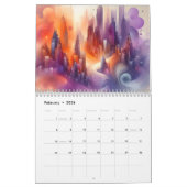 Abstract City Scape 12 Month Calendar カレンダー (2月 2026)