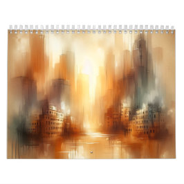 Abstract City Scape 12 Month Calendar カレンダー