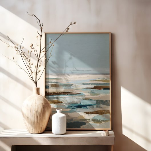 Abstract Coastal Shore Painting キャンバスプリント