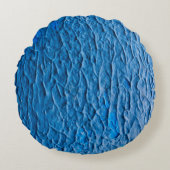 Abstract Cobalt Blue Textured Wall with Impasto Pa ラウンドクッション (正面)