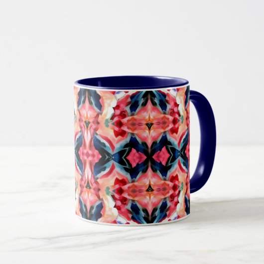 Abstract Coffee Mug -Blues and Pinks マグカップ (正面右)