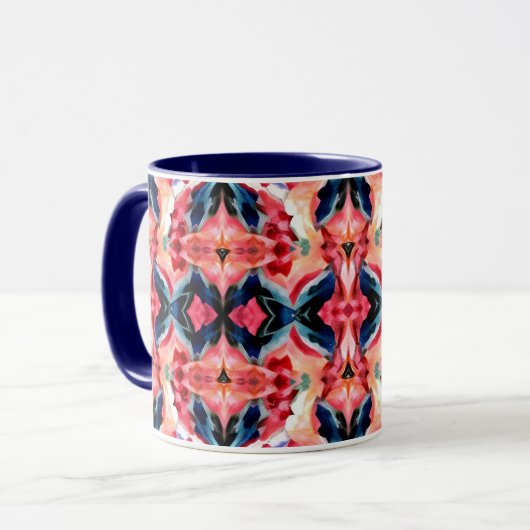 Abstract Coffee Mug -Blues and Pinks マグカップ (正面左)