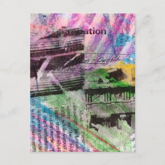 abstract collage architecture and words ポストカード (正面)