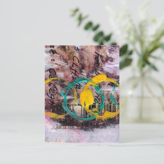 abstract collage circles  ポストカード (スタンド正面)