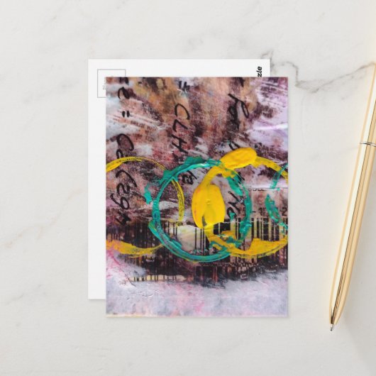 abstract collage circles  ポストカード (正面/裏面インサイチュ)